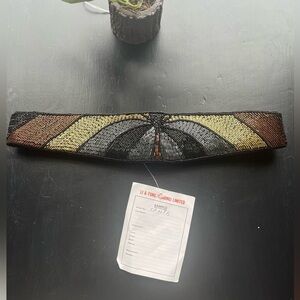 Vintage hand beaded belt mob wife 80/90s vibes one of a kind sample statement